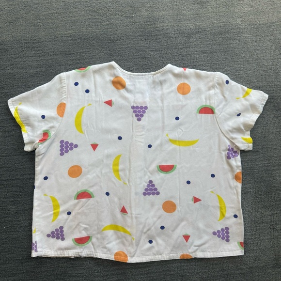 Dusen Dusen fruit print short-sleeve button-front top - Picture 3 of 8